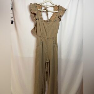Free people we the free tan denim dusty denim romper size XS